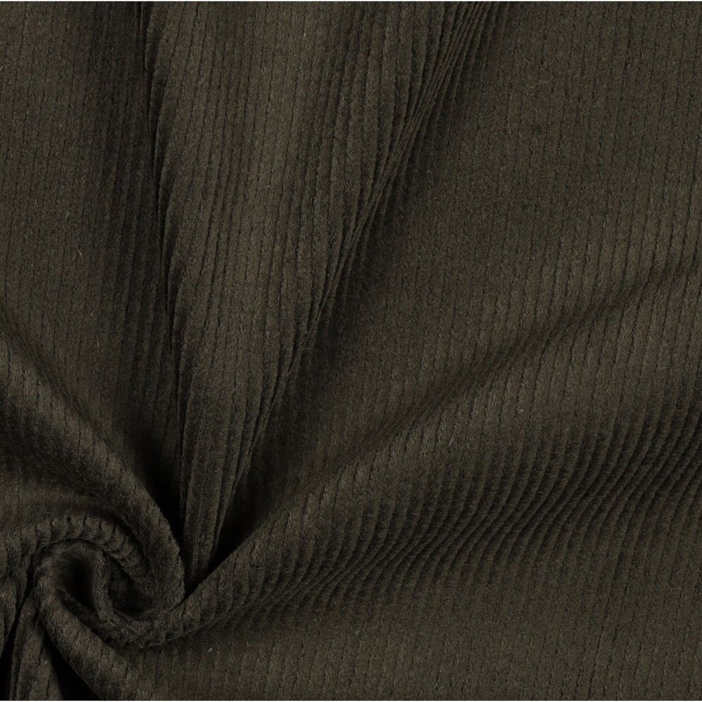 Black Washed Stretch Cotton Corduroy , Dressmaking fabric, Stretch